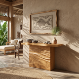 Contemporary Carved Entry Table For Modern Living Space