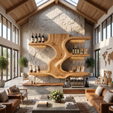 Modern Open Shelf Wine Rack For Entertaining Area