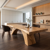 Mid Century Irregular Dining Table For Family Gathering Space