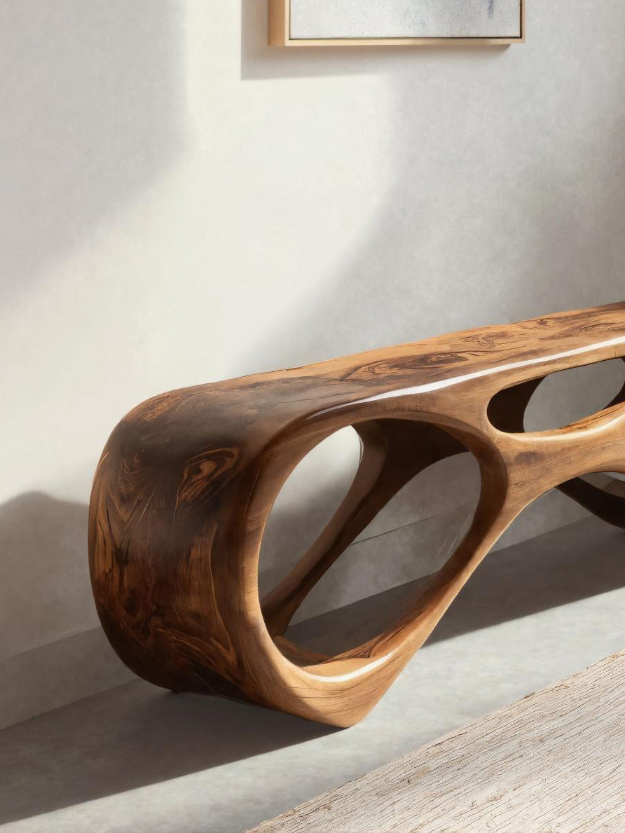 Modern Organic Bench For Entryway Or Furniture Hallway