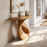 Handcrafted Solid Wood Console Table Organic Design For Entryway Decor