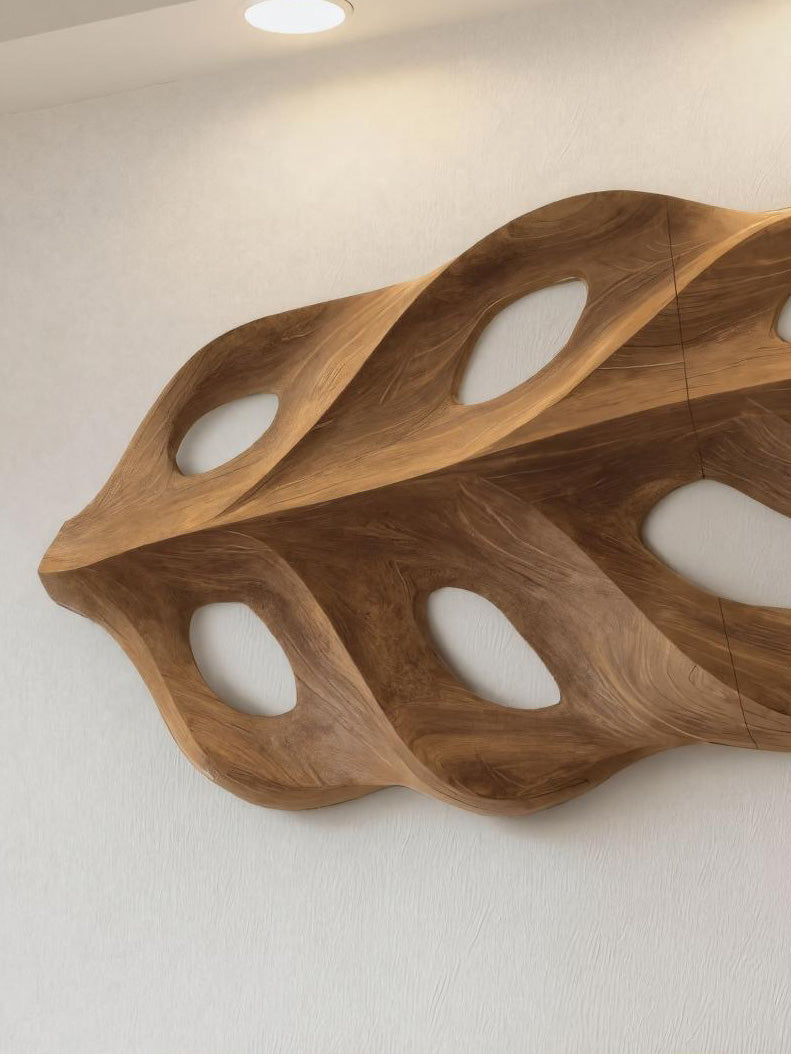 Organic Wall Art With Leaf Panel Design For Living Room