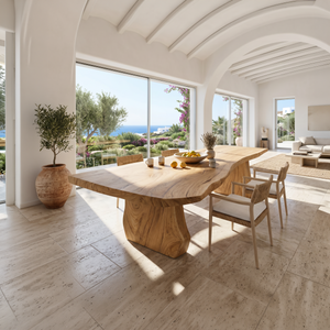Contemporary Sculpted Base Dining Table For Modern Dining Interior