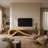 Modern Entertainment Center Sculptural Wood Furniture