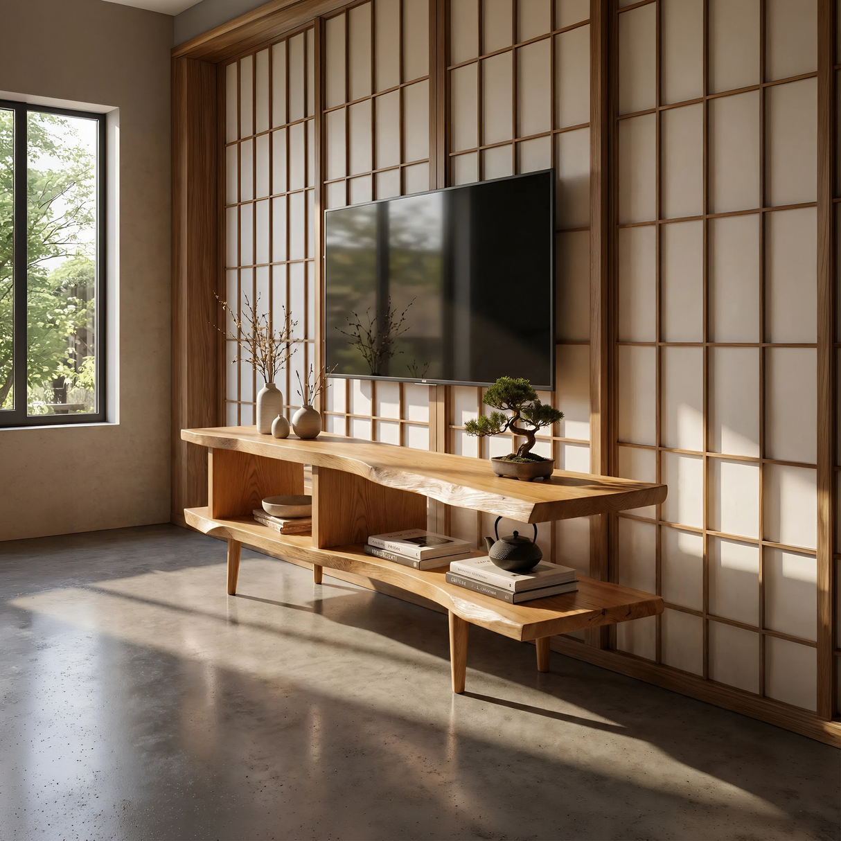 Contemporary Linear TV Stand For Apartment Interior