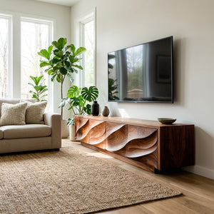 Modern Organic Wood TV Cabinet For Living Room