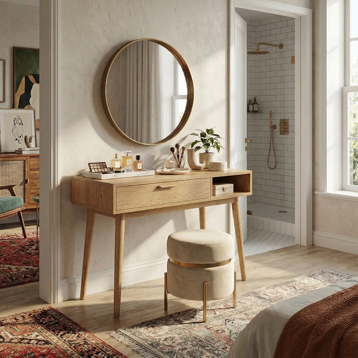 Japandi Makeup Desk Bedroom Dressing Area Personal Beauty Space