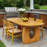 Mid Century Wooden Dining Table With Sculptural Form For Home