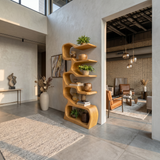 Organic Wooden Display Shelf For Coastal Living