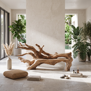 Handcrafted Branch Bench For Versatile Living Room Seating