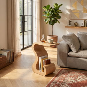 Minimalist Open Base Side Table For Bedroom Corner Space
