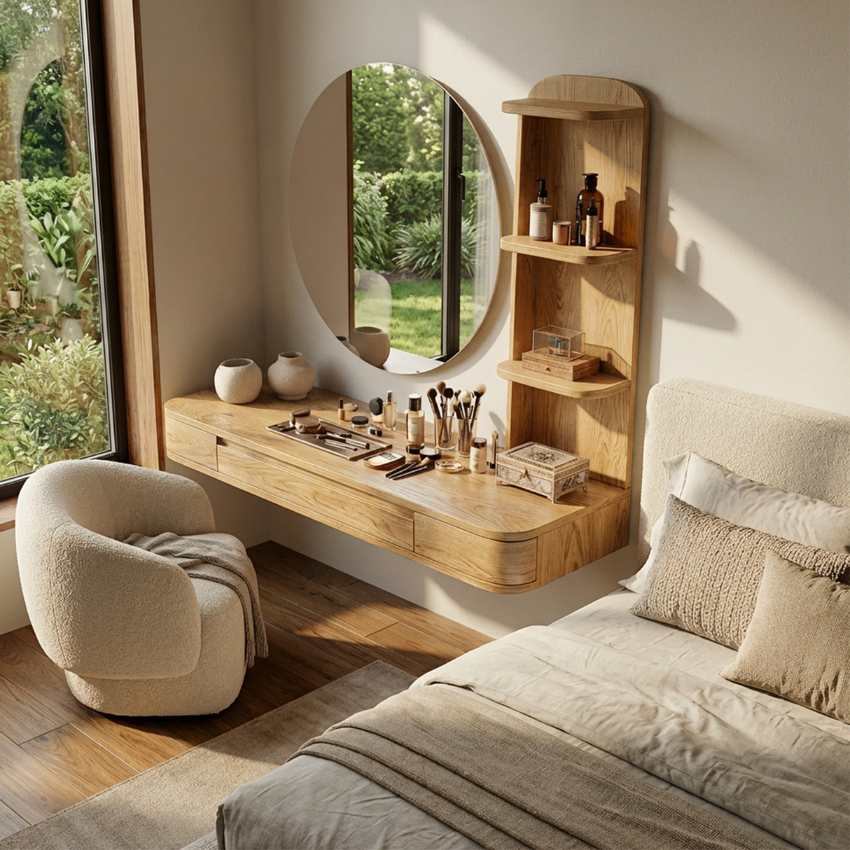 Rustic Vanity Desk Bedroom Dressing Room Personal Makeup Space
