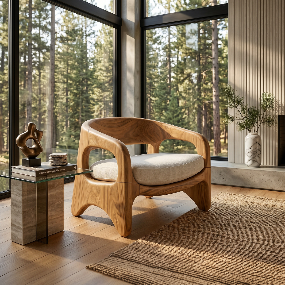 Coastal Contemporary Accent Chair Ocean View Living Room