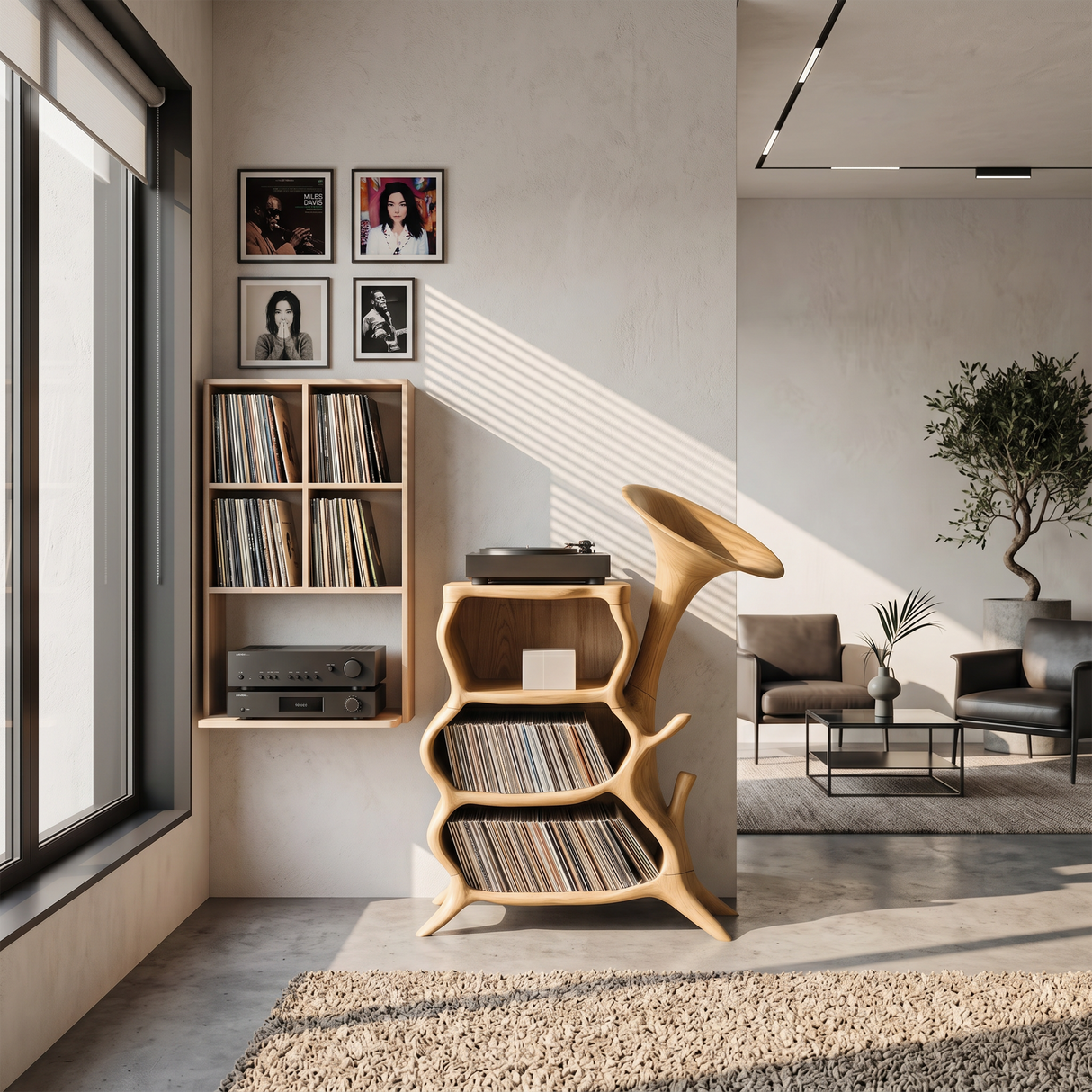 Handcrafted Wooden Media Console For Furniture Decor