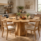Modern Wooden Dining Table With Petal Top For Dining Area