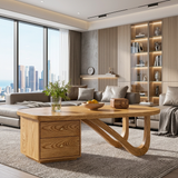 Modern Wooden Coffee Table With Storage Drawer For Living Room