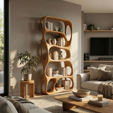 Modern Handcrafted Bookshelf Storage Organizer For Home Office Space