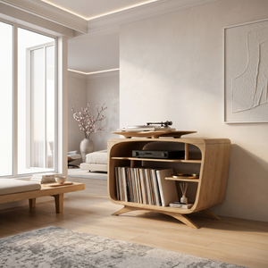 Mid Century Record Player Stand For Lounge Corner Space