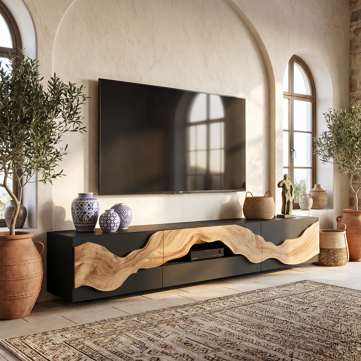 Farmhouse TV Console For Living Room Furniture Decor