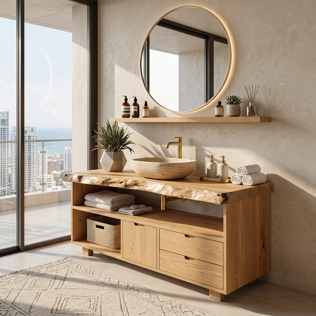 Modern Mid Century Vanity For Bathroom Makeover