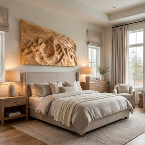 Organic Wooden Mountain Wall Art For Living Room