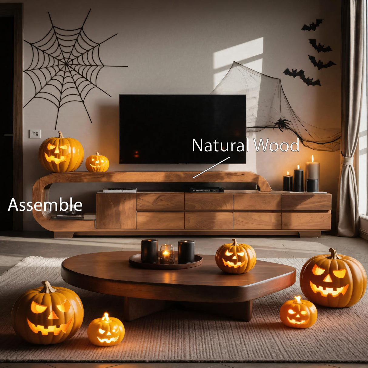 Modern Halloween Wooden TV Cabinet For Living Room Or Lounge