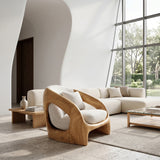 Contemporary Curved Armchair For Modern Living Room