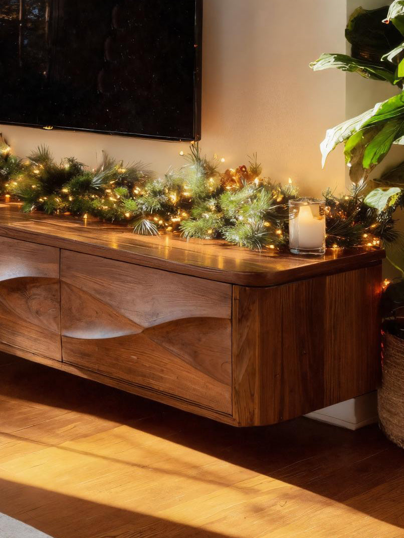 Modern Floating TV Console For Holiday Decor