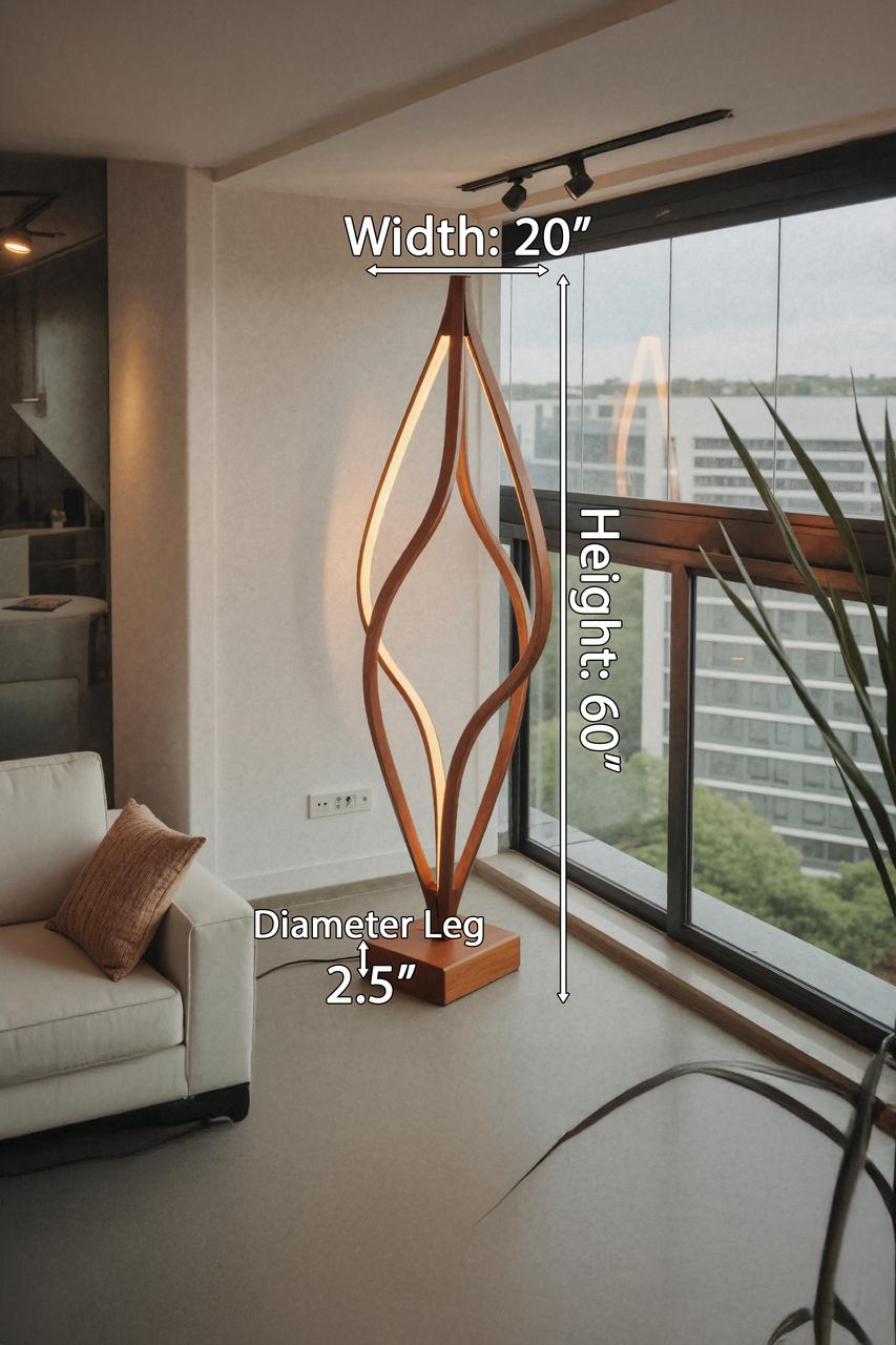 Modern Sculptural Floor Lamp With Handcrafted Design For Living Room