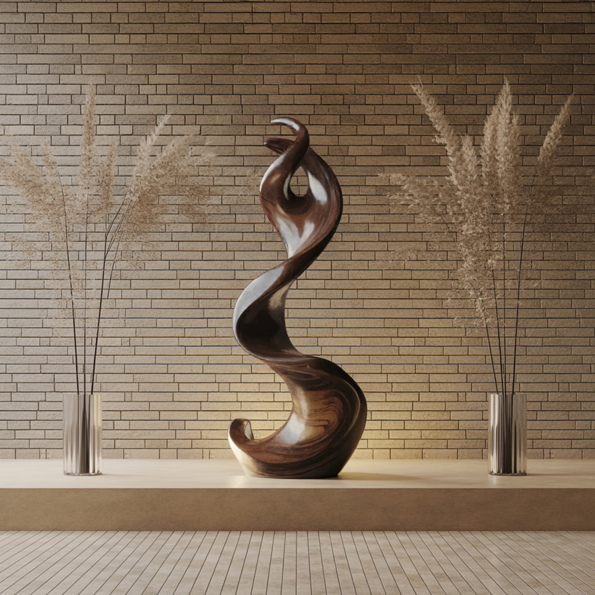 Farmhouse Large Twisted Spiral Floor Art For Living Room