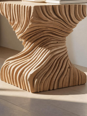 Modern Carved Side Table For Bedroom Or Living Room