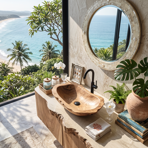 Handcrafted Wooden Vessel Sink For Timeless Bathroom Style
