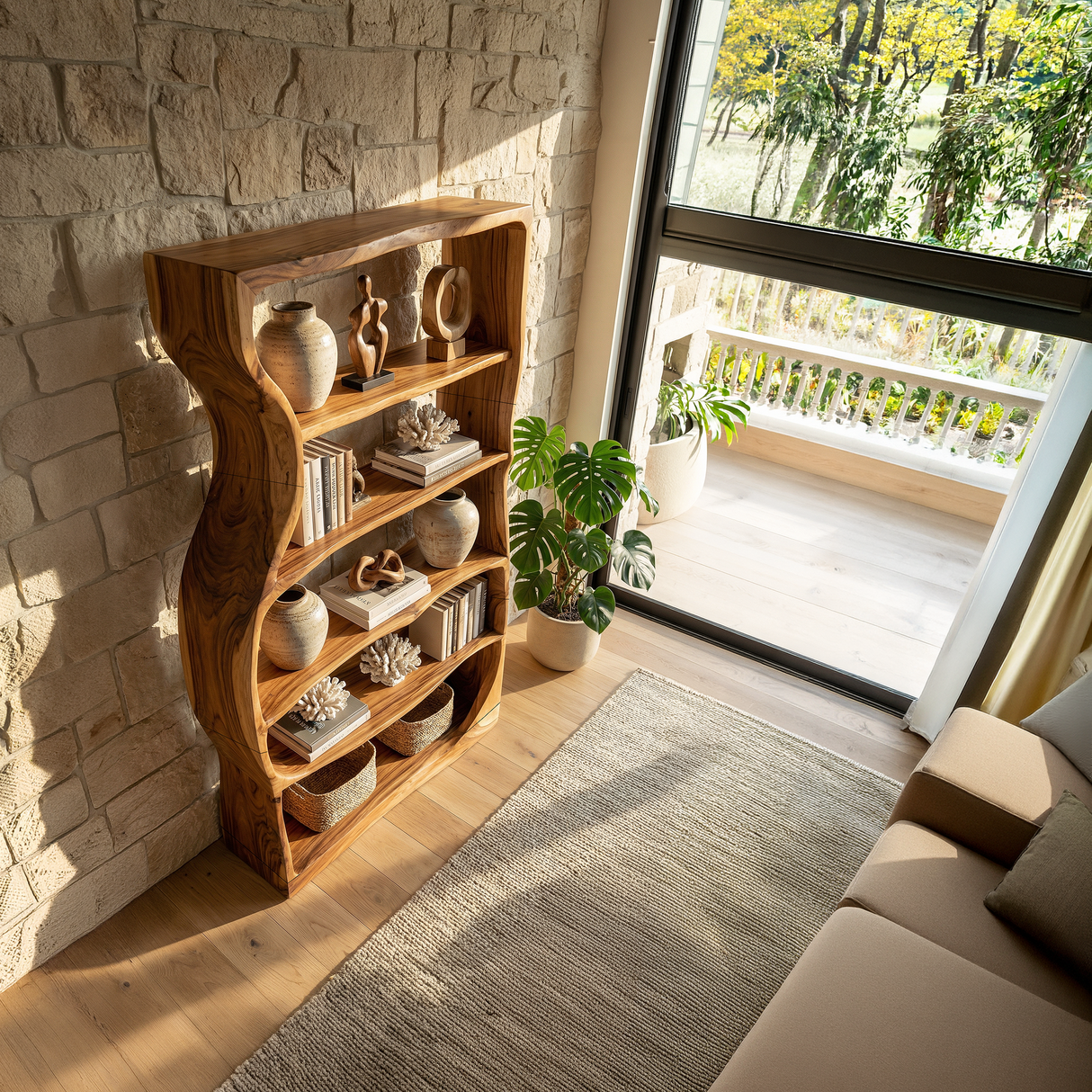 Minimalist Modern Unique Bookshelf Entryway Storage