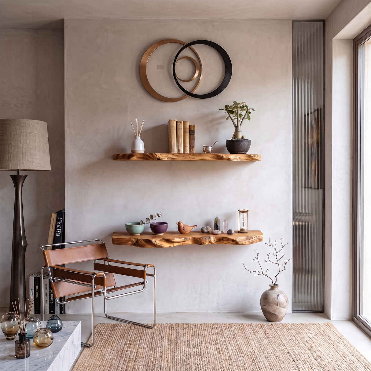 Farmhouse Wooden Floating Shelf For Living Room Holiday Decoration