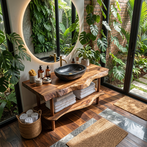 Rustic Wood Bathroom Vanity For Functional Decor