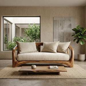 Modern Handcrafted Wood Sofa For Living Room
