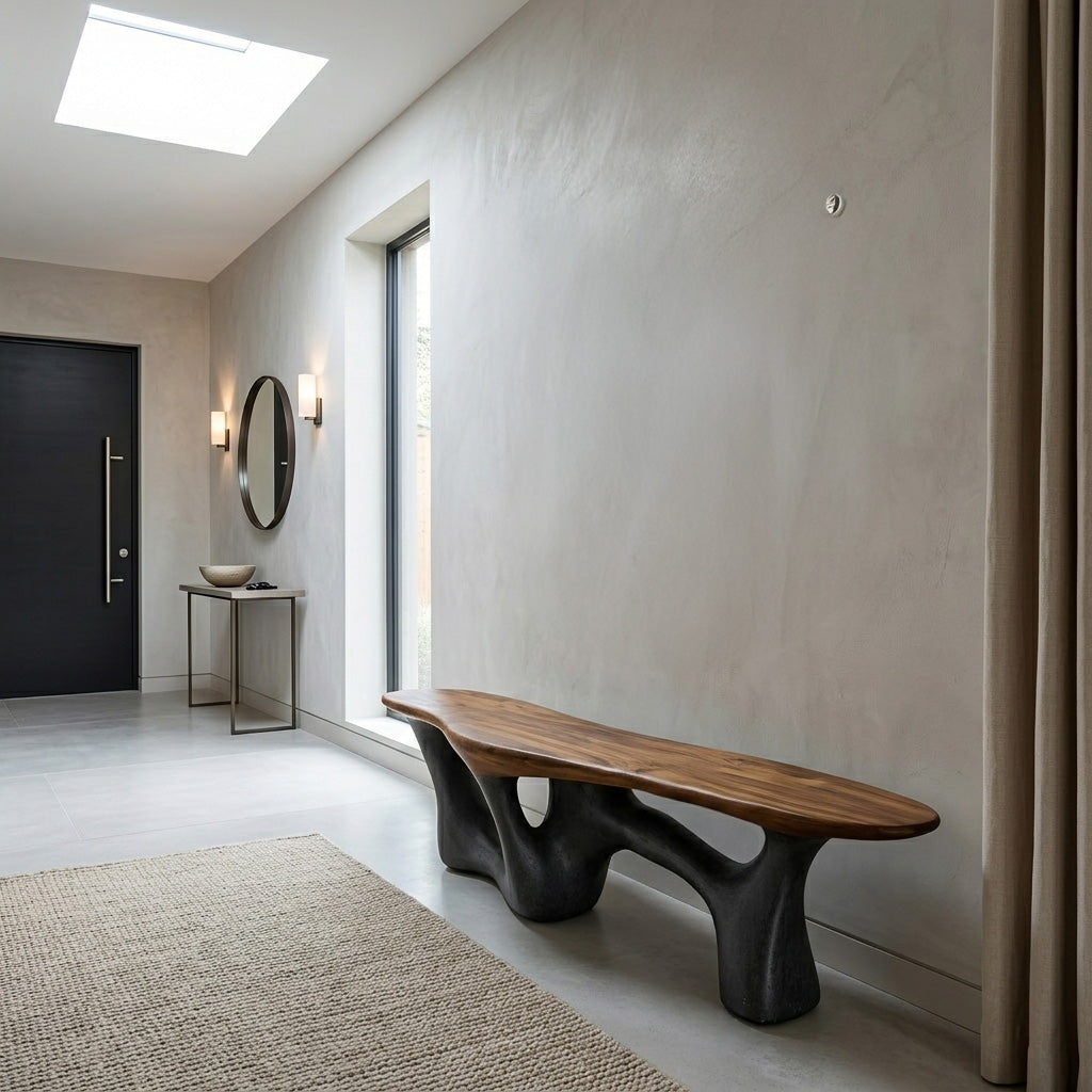 Modern Natural Wood Bench For Living Room Decor