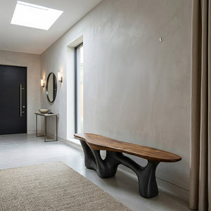 Modern Natural Wood Bench For Living Room Decor