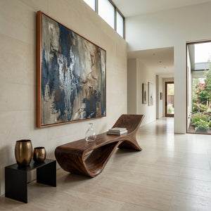 Minimalist Sculptural Bench For Entryway Or Hallway