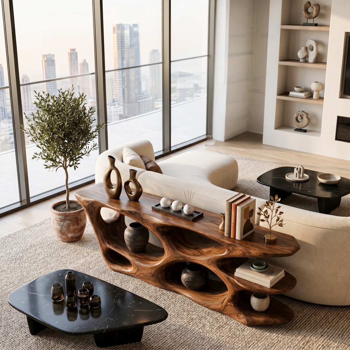 Designer Wooden Console Table For Luxury Living Room