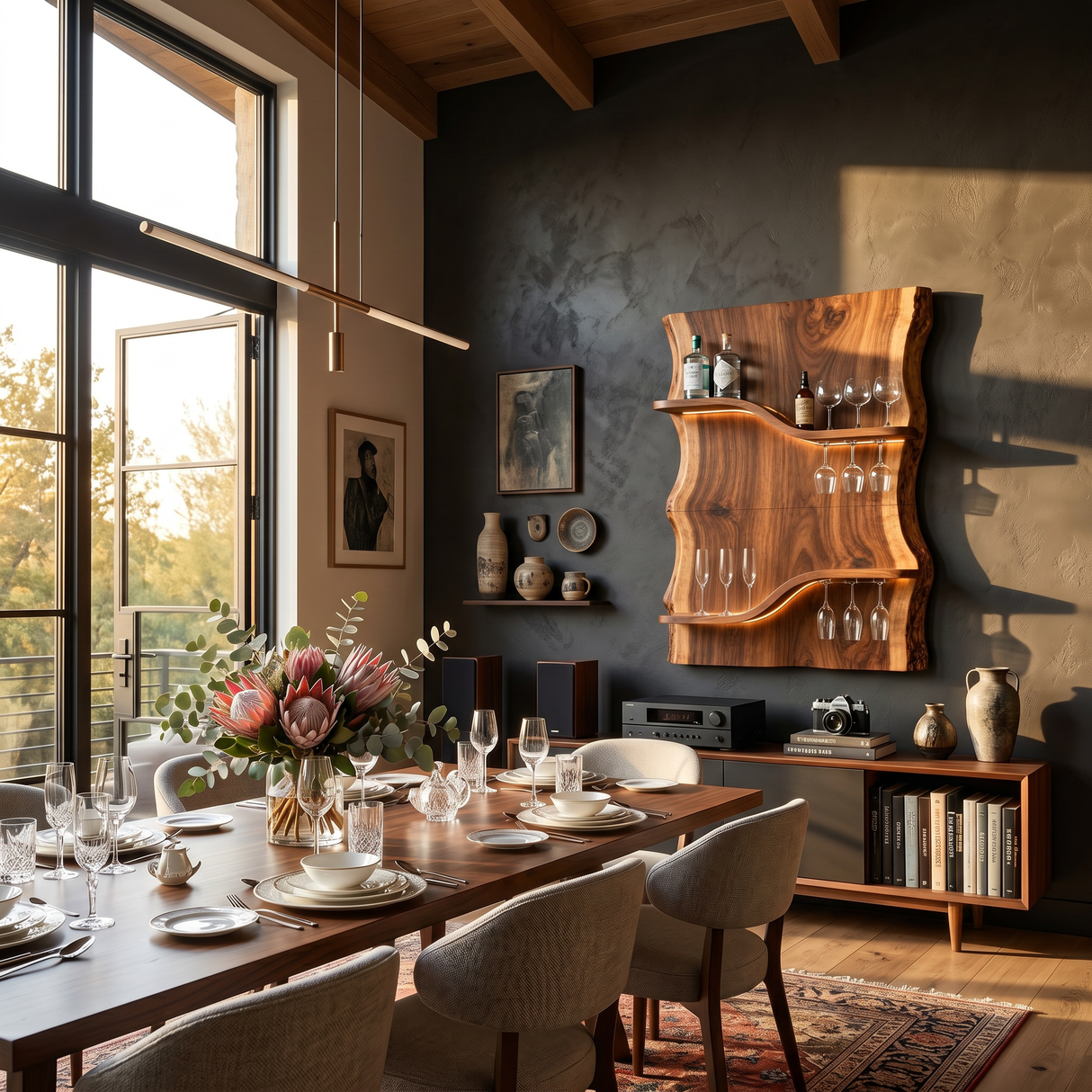 Scandinavian Multi Tier Wine Rack Shelf For Living Room