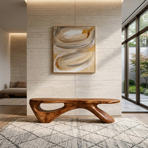 Sculptural Organic Bench For Entryway Or Living Room