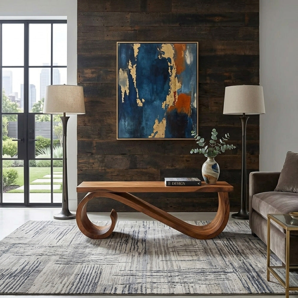 Organic Sculptural Bench For Entryway Or Living Room