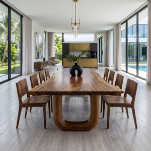 Organic Dining Table With Shape Carved Base For Kitchen