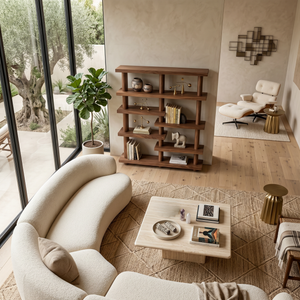 Modern Bookcase Organic Display Shelf For Living Room