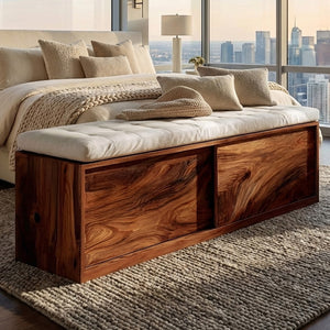 Modern Storage Bench With Minimalist Design For Home Interiors