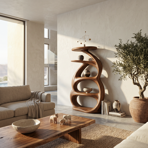 Organic Curved Bookcase For Modern Home
