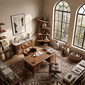 Modern Asymmetrical Sculptural Bookcase For Contemporary Living Room