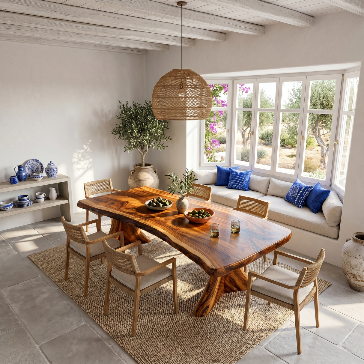 Scandinavian Natural Edge Dining Table For Casual Dining Space