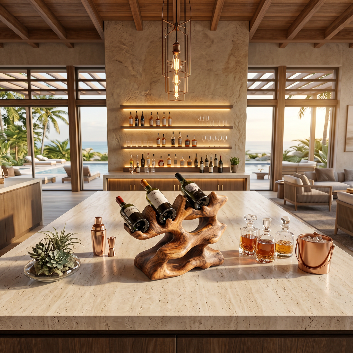 Rustic Wine Rack For Kitchen Island Rustic Feature
